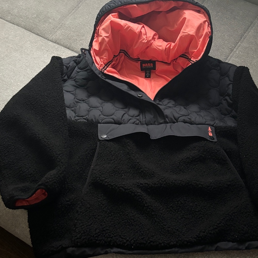 Bass Black and Coral Puffer Jacket